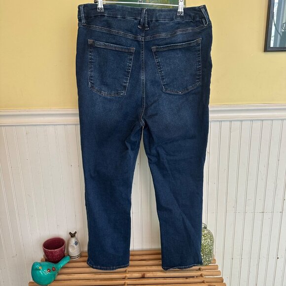 Good American 2XL Womens Dark Wash Denim Straight Leg Jeans - Picture 2 of 8